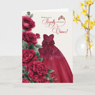 Cartão Feliz Quinceanera Aniversário De 15 Anos Vinho Tin
