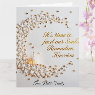 Cartão Feliz Ramadan Mubarak Ramadan Kareem Branco Muçulm