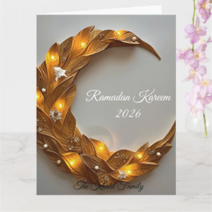Cartão Feliz Ramadan Mubarak Ramadan Kareem Branco Muçulm