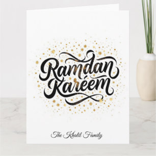 Cartão Feliz Ramadan Mubarak Ramadan Kareem Dourado Muçul