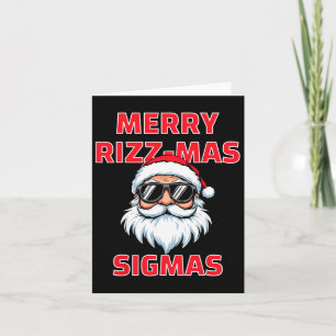 Cartão Feliz Rizz Mas Sigmas Engraçado Papai Noel Natal