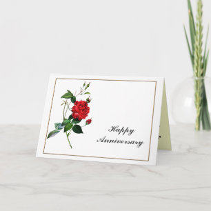 Cartão Feliz Rosa vermelha de aniversário, Pierre Joseph 