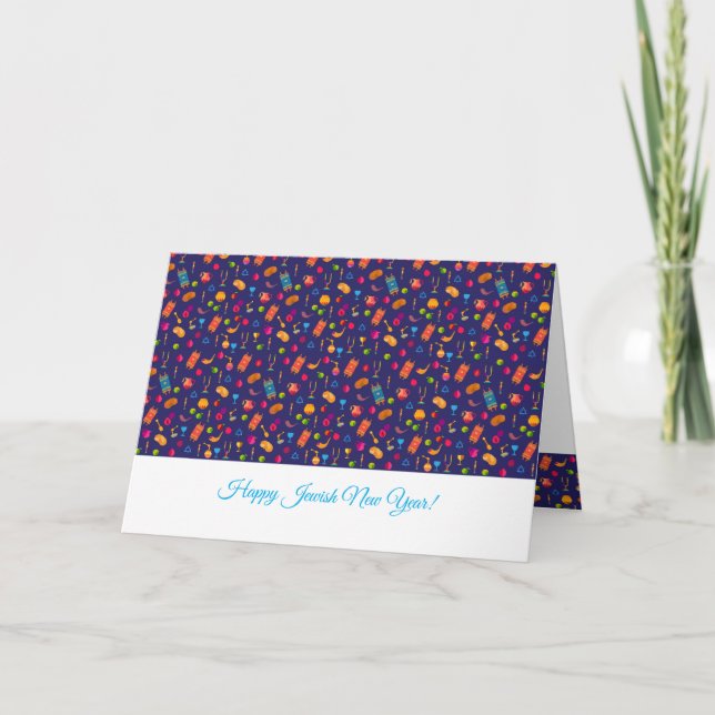 Cartão Feliz Rosh Hashanah, Ano Novo Judeu Saudação (Frente)