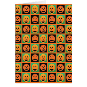 Cartão Feliz rosto de abóbora do Dia das Bruxas