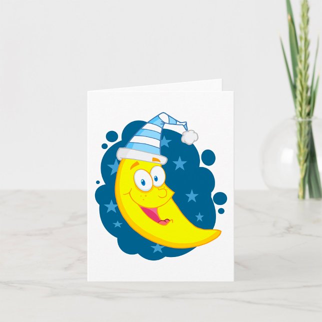 Cartão Feliz rosto de lua (Criador carregado)