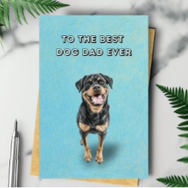 Cartão Feliz Rottweiler Melhor Pai De Cachorro Já Dia de 
