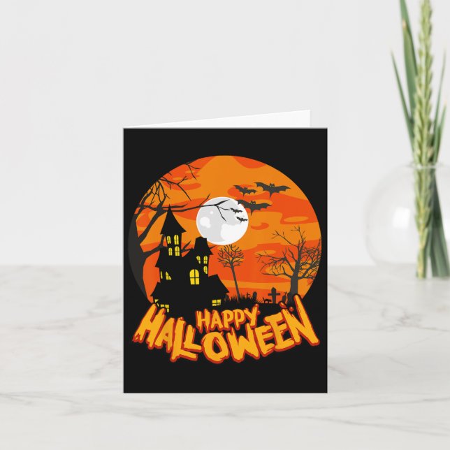 Cartão Feliz Roupa de Halloween - Halloween (Frente)