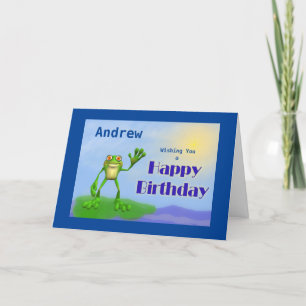 Cartão Feliz Sapo de aniversário