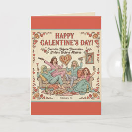 Cartão Feliz Saudação do Dia das Galentinas, Quatro Amiga
