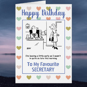 Cartão Feliz Secretário de Aniversário