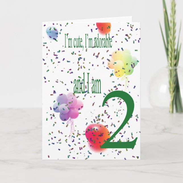 Cartão Feliz Segundo Aniversário (Frente)