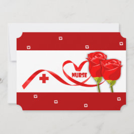Cartão Feliz Semana das Enfermeiras. Rosas vermelhas