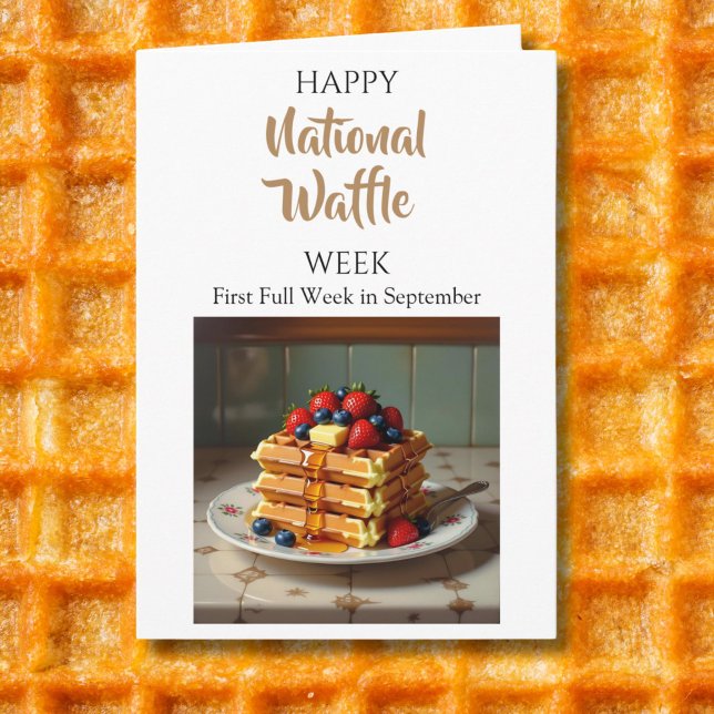 Cartão Feliz Semana Nacional do Waffle (Criador carregado)
