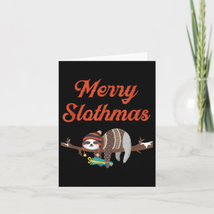 Cartão Feliz Slothmas Engraçado Slony Natal