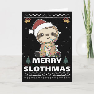 Cartão Feliz Slothmas Engraçado Slony Natal Pun