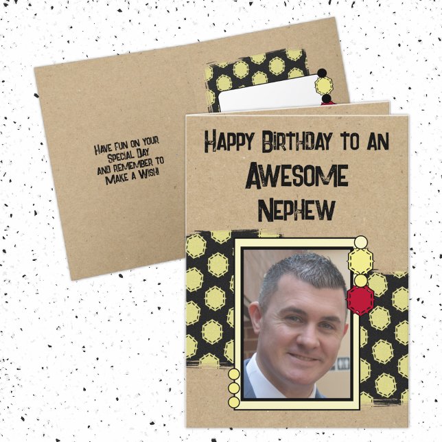 Cartão Feliz sobrinho de aniversário, foto vermelha (Criador carregado)