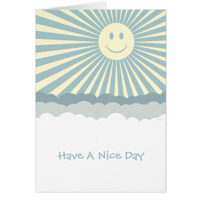 Cartão Feliz Sol E Nuvens (Frente)