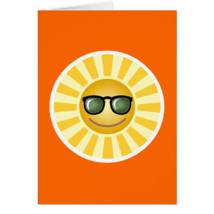 Cartão Feliz Sol sorridente