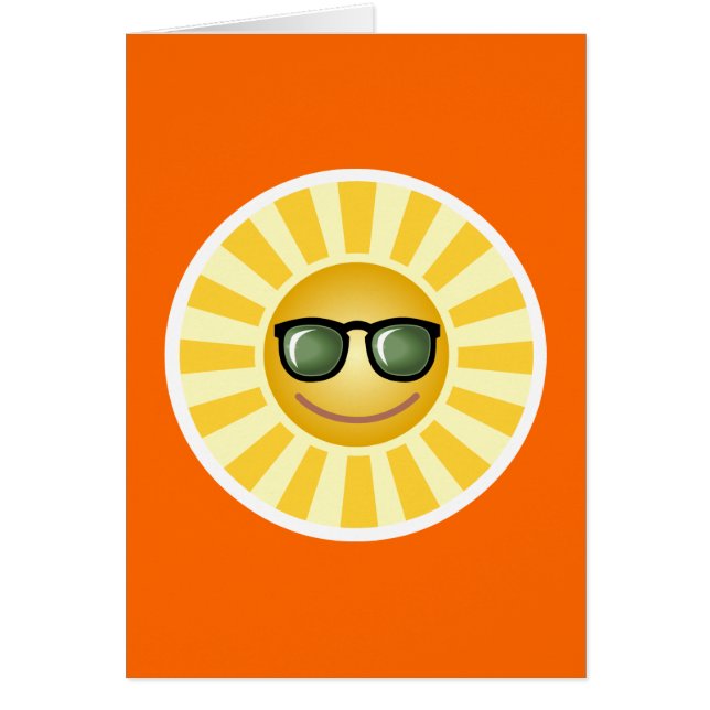 Cartão Feliz Sol sorridente (Frente)