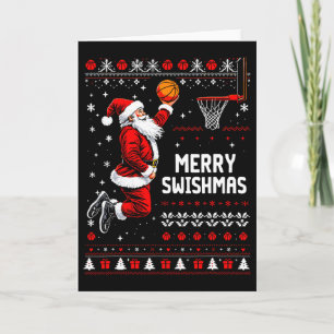 Cartão Feliz Swishmas Esqueleto Papai Noel Natal Suéter F