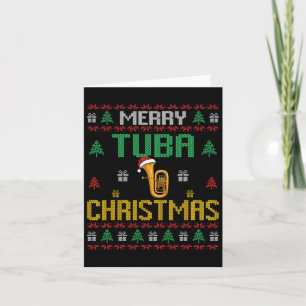 Cartão Feliz Tuba Christmas Funny Tuba Player Ugly Xmas H