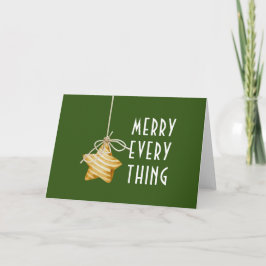 Cartão Feliz Tudo Ornamento das Estrelas Natal Verde