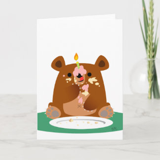 Cartão Feliz urso de aniversário!