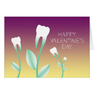 Cartão FELIZ VALENTINES DAY florescendo dentes