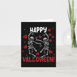 Cartão Feliz Valloween Funny Dancing Skeleton Gótico Vale