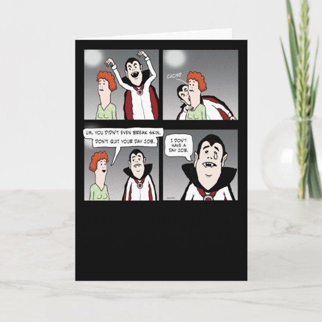 Cartão Feliz Vampiro do Sad Halloween (Frente)