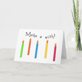 Cartão Feliz Velas Coloridas Aniversário Saudação