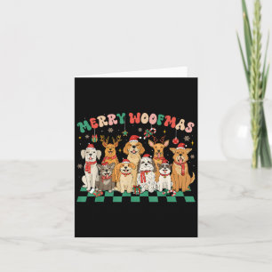Cartão Feliz Woofmas Feliz Cachorro de Natal Amantes Mulh