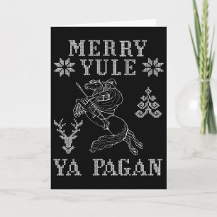 Cartão Feliz Yule Ya Pagan Odin No Cristo De Viking Do Sl