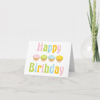 Cartão Felizes Cupcakes de aniversário