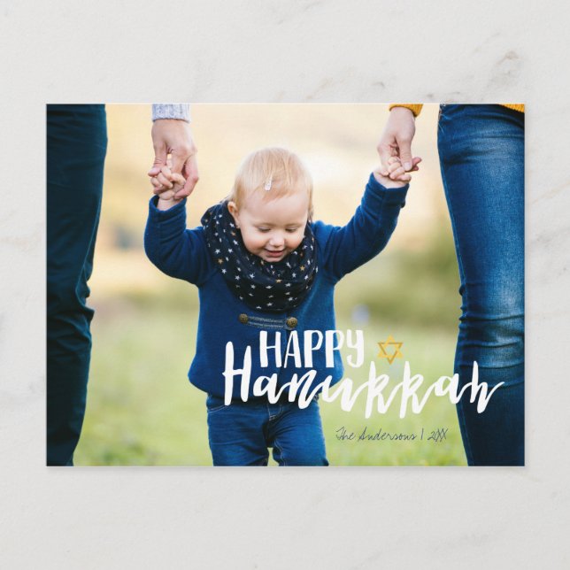 Cartão felizes da foto da estrela de David de (Frente)