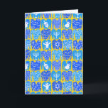 Cartão Felizes Feriados Ugly Hannukah Sweater<br><div class="desc">Cartão de saudação personalizável com um padrão divertido na frente. Adicione ou edite seu próprio texto ao dentro da placa. Verifique meu compro para mais cores,  padrões e designs de cartão,  além de itens correspondentes também!</div>