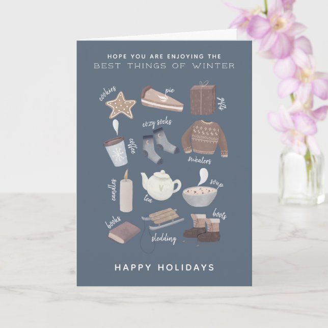 Cartão Felizes Férias no melhor inverno (Orquídea)