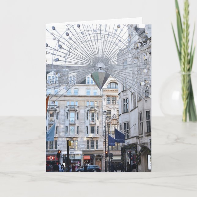 Cartão Felizes Festas Londres Festa de Natal no Reino Uni (Frente)