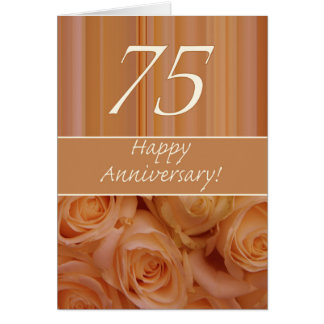 Cartão Felizes rosas de 75 anos