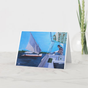 Cartão Feluças no Nilo Pintura por Alfred Fox