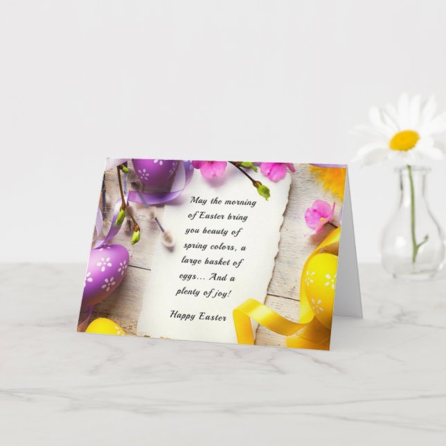 Cartão Felz pascoa (Planta pequena)