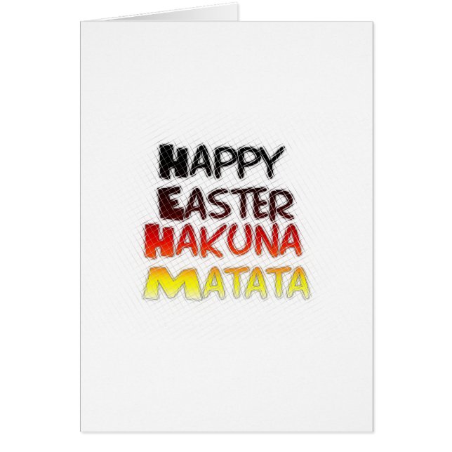 Cartão Felz pascoa Abençoado Hakuna Matata Holiday (Frente)