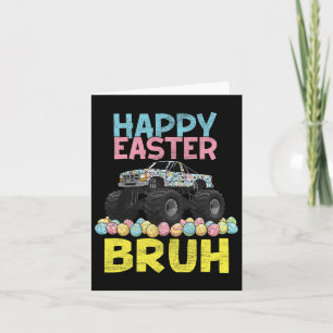 Cartão Felz pascoa Bruh Funny Monster Bunny Ovos B