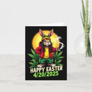 Cartão Felz pascoa Bunny Weed