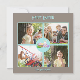 Cartão Felz pascoa deseja verde plano