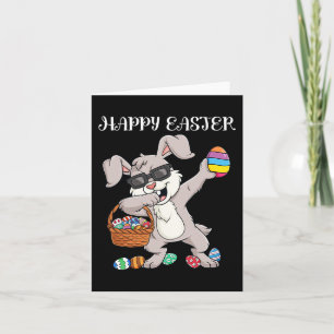 Cartão Felz pascoa Dia De Dabbing Rabbit Ovos Toddler Men