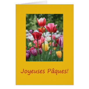 Cartão Felz pascoa francês Joyeuses Pâques