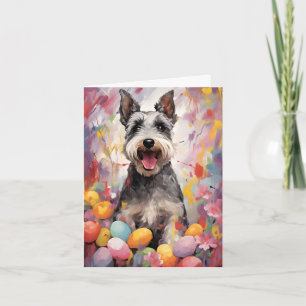 Cartão Felz pascoa Miniatura Schnauzer