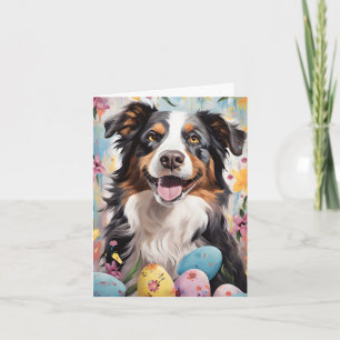 Cartão Felz pascoa Shepherd australiano