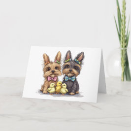 Cartão Felz pascoa Yorkshire Terrier Dogs